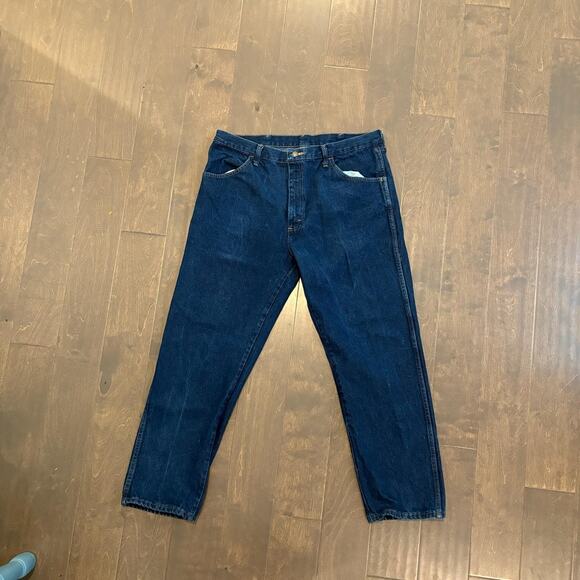 Rustler Jeans Mens 38x29 Blue Denim Straight Leg Relaxed Fit Classic 87619PW - Picture 1 of 12